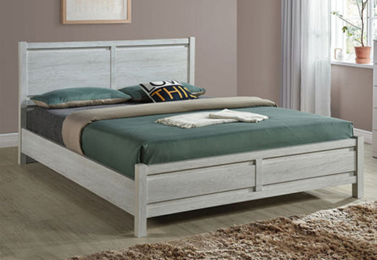 QUEEN VAUGHAN PANEL BED - WHITE ASH