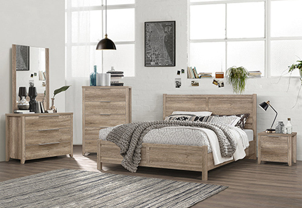 Vaughan Double Or Queen 4 Piece (TALLBOY) Bedroom Suite - White Ash