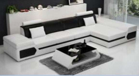 LUKA BONDED LEATHER CHAISE LOUNGE SUITE ( MODEL-G1116C) - CHOICE OF LEATHER AND ASSORTED COLOURS AVAILABLE