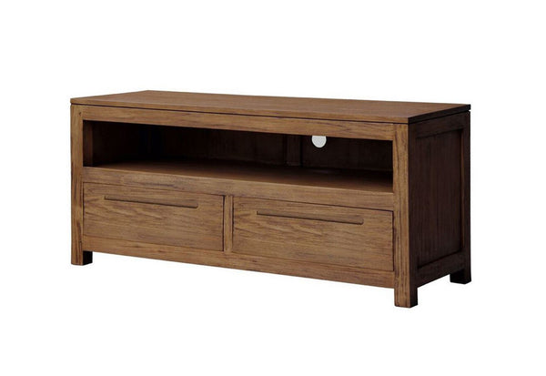 VENICE  2 DRAWER ENTERTAIMENT UNIT  (SB-002-VEN) -400(H) X 1200(W)  - NATURAL TEAK