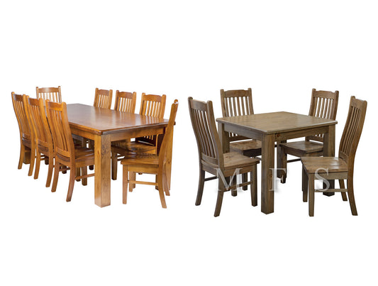 Verity (VT) Solid Timber Dining Table Collection - Greywash , Walnut , Baltic