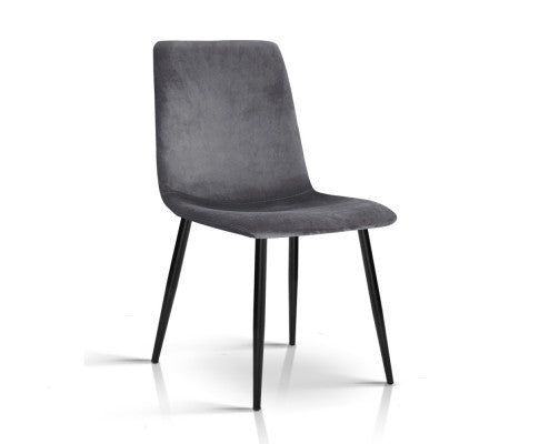 RONDELL (SET OF 4) FABRIC DINING CHAIR -  GREY