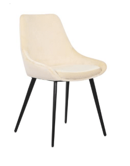 DOMO VELVET FABRIC DINING CHAIR - VANILLA