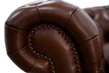 CAMBRIDGE 2.5 SEATER + 3 SEATER LEATHER LOUNGE SUITE - BUTTERSCOTCH