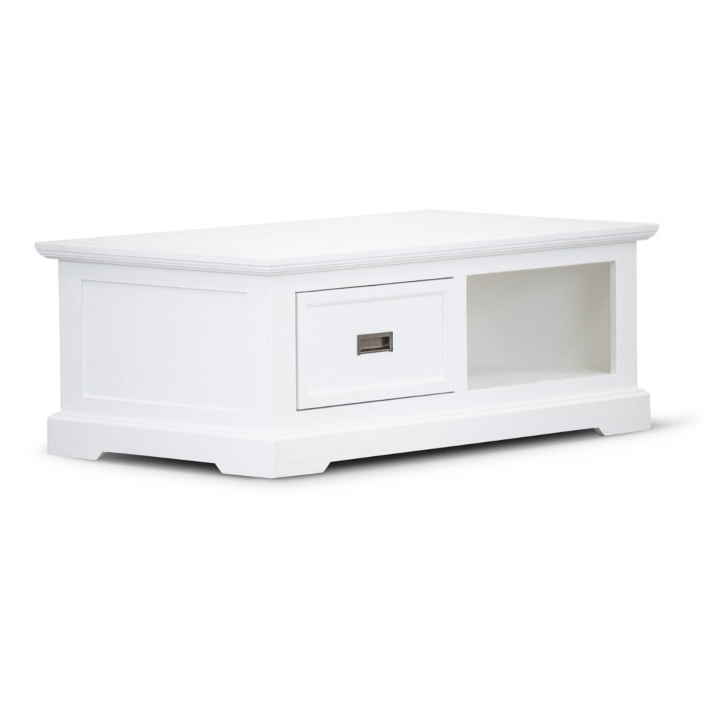 COASTAL COFFEE TABLE - 1 DRAWER / 1 NICHE - 1200(L) x 700(W) - BRUSHED