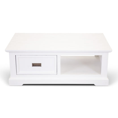 COASTAL COFFEE TABLE - 1 DRAWER / 1 NICHE - 1200(L) x 700(W) - BRUSHED