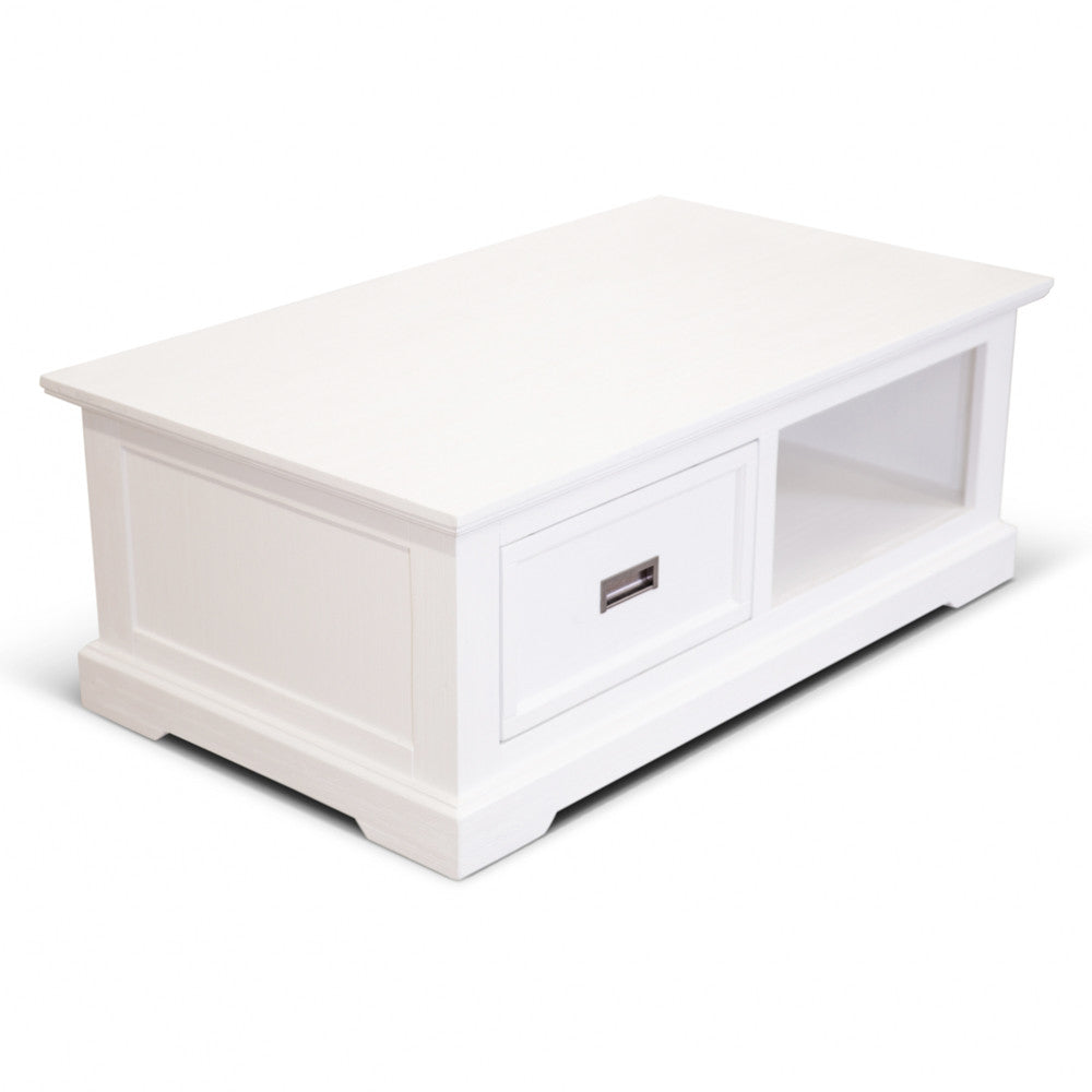 COASTAL COFFEE TABLE - 1 DRAWER / 1 NICHE - 1200(L) x 700(W) - BRUSHED