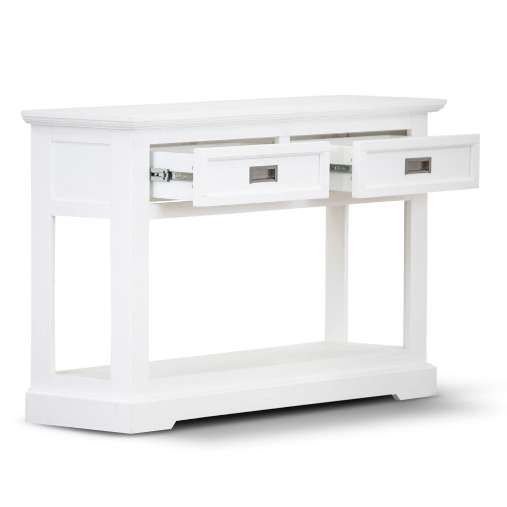 COASTAL CONSOLE TABLE - 2 DRAWER - 1250(L) x 380(W) - BRUSHED