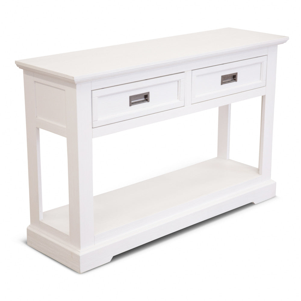 COASTAL CONSOLE TABLE - 2 DRAWER - 1250(L) x 380(W) - BRUSHED