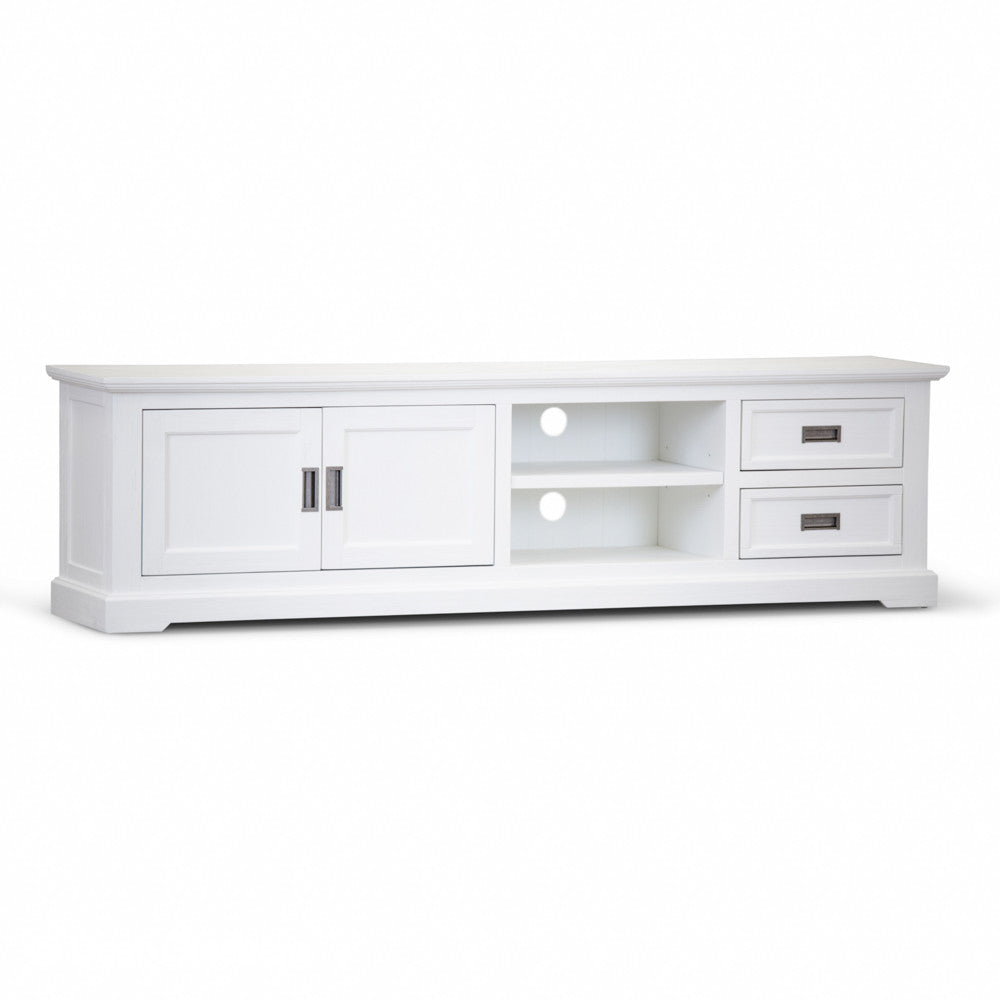 COASTAL TV UNIT - 2 DOOR / 2 DRAWERS / 2 NICHE - 2200(L) x 450(W) - BRUSHED