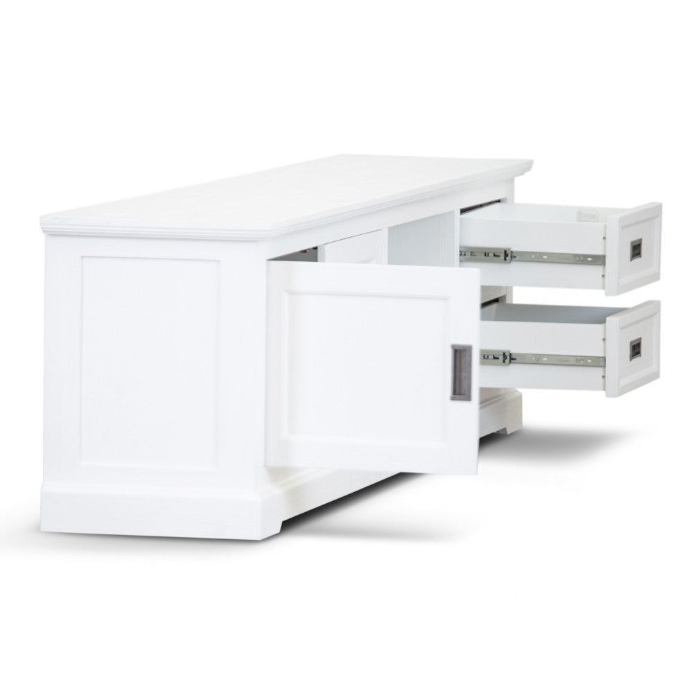 COASTAL TV UNIT - 2 DOOR / 2 DRAWERS / 2 NICHE - 2200(L) x 450(W) - BRUSHED
