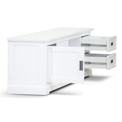 COASTAL TV UNIT - 2 DOOR / 2 DRAWERS / 2 NICHE - 2200(L) x 450(W) - BRUSHED