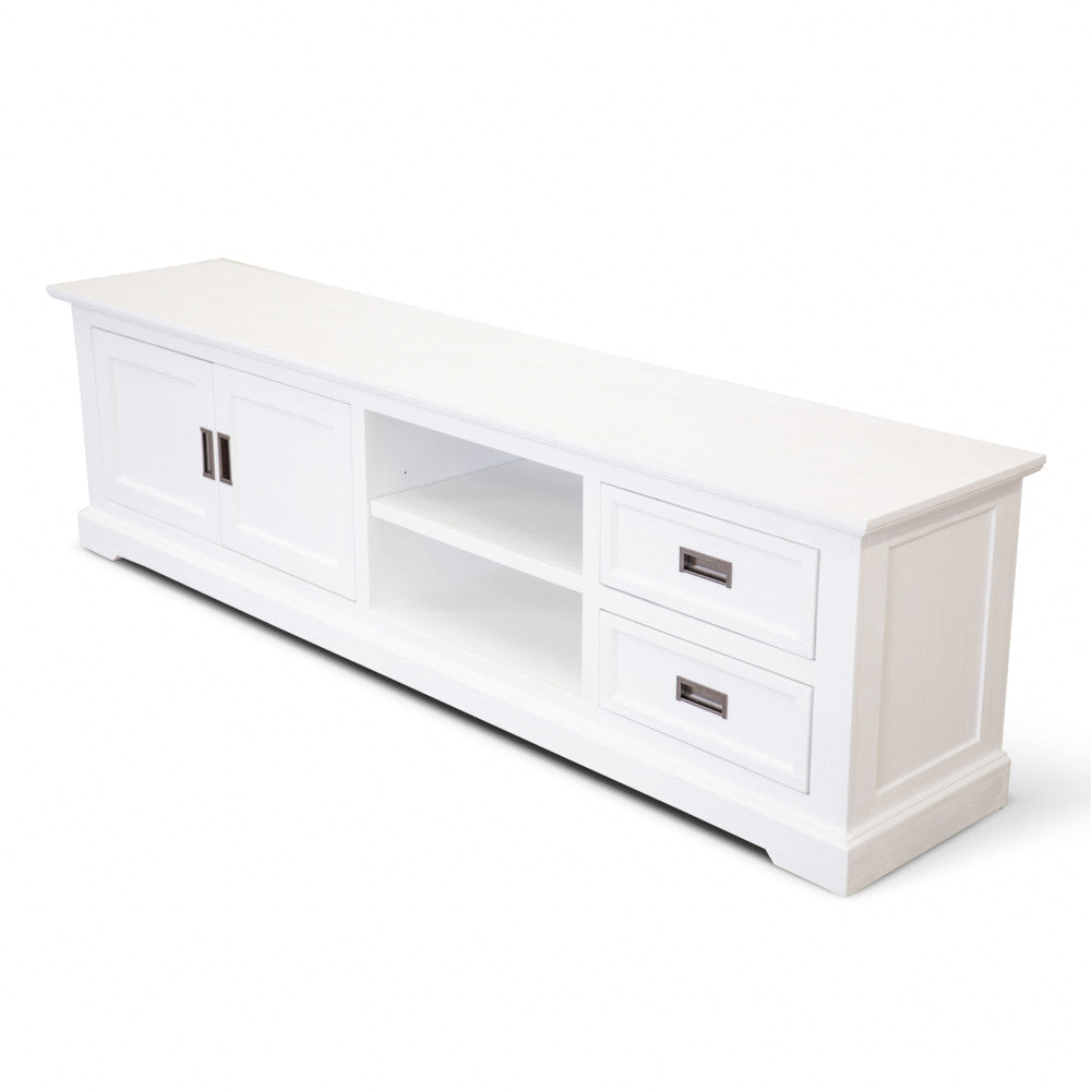COASTAL TV UNIT - 2 DOOR / 2 DRAWERS / 2 NICHE - 2200(L) x 450(W) - BRUSHED
