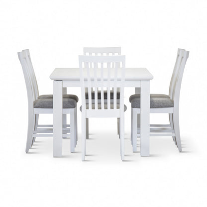 COASTAL 7 PIECE DINING SETTING - 1800(W) x 1000(D) - BRUSHED WHITE