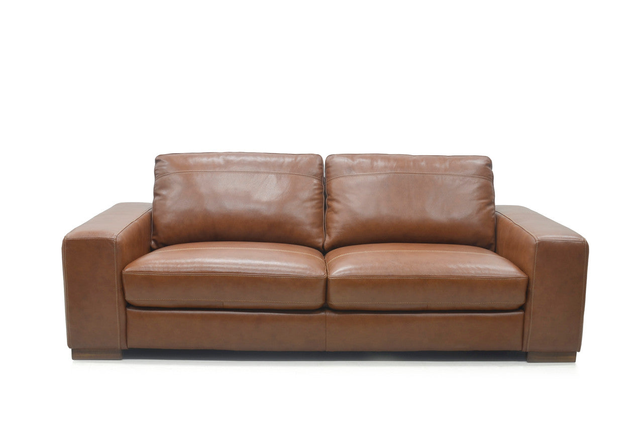 DALTON 3 SEATER LEATHER SOFA  - BUTTERSCOTCH