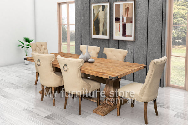 UTAH (UT-002) REFRACTORY DINING TABLE - 2300(L) X 1000(W) - HONEY WASH