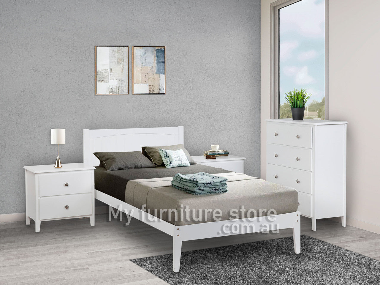 ARIANNE (AUSSIE MADE)  DOUBLE OR QUEEN 3 PIECE (BEDSIDE) BEDROOM SUITE - ASSORTED COLOURS