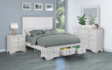 KING AUSTIN 4 PIECE (TALLBOY) BEDROOM SUITE - WHITE