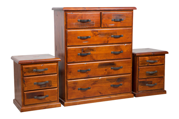 JAMAICA (VJM‐003) 3 PIECE CHEST SET (6+3+3) - BLACKWOOD ROUGH SWAN