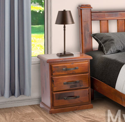JAMAICA QUEEN 3 PIECE (BEDSIDE) BEDROOM SUITE (VJM‐001) - BLACKWOOD