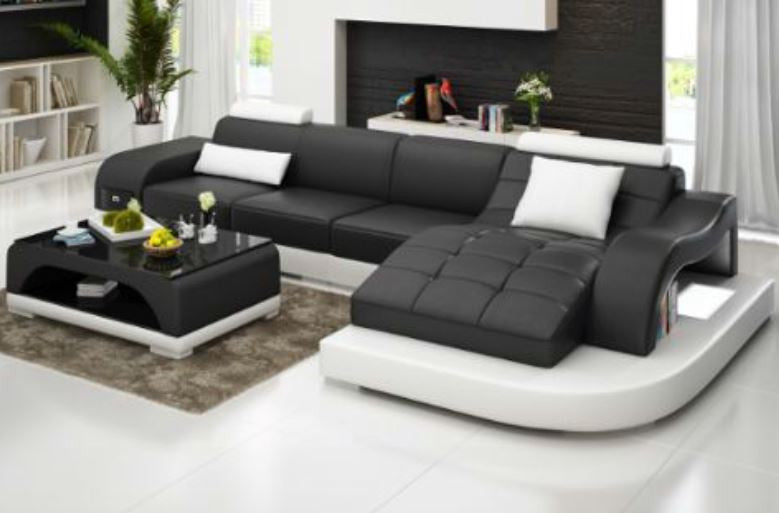 SUNBURY (G8009D) CHAISE SUITE + COFFEE TABLE - CHOICE OF LEATHER AND ASSORTED COLOURS AVAILABLE
