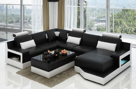 PARISA (L6010) CORNER  LOUNGE  SUITE +  COFFEE TABLE - CHOICE OF LEATHER AND ASSORTED COLOURS AVAILABLE