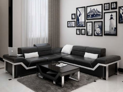 BEAZ (K5007B) CORNER  LOUNGE SUITE +  COFFEE TABLE - CHOICE OF LEATHER AND ASSORTED COLOURS AVAILABLE