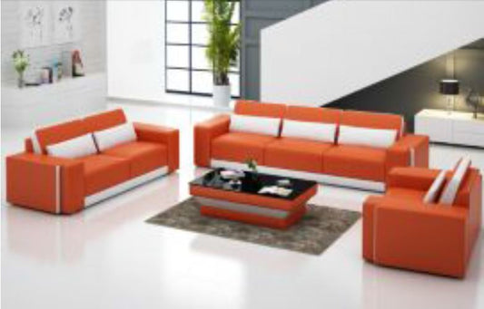 CHANCY (G8019D)  3 SEATER + 2 SEATER + 1 SEATER  LOUNGE + COFFEE TABLE  - CHOICE OF LEATHER AND ASSORTED COLOURS AVAILABLE