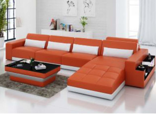 CHANCY (G8019C) CHAISE LOUNGE + COFFEE TABLE  - CHOICE OF LEATHER AND ASSORTED COLOURS AVAILABLE