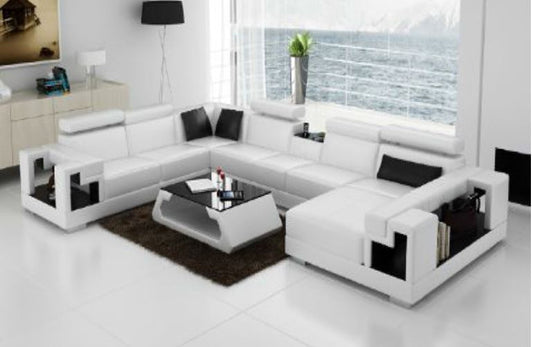 HALTONI (K5001) CORNER  LOUNGE SUITE +  COFFEE TABLE - CHOICE OF LEATHER AND ASSORTED COLOURS AVAILABLE