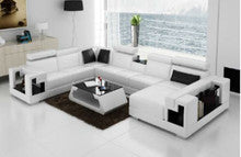HALTONI (K5001) CORNER  LOUNGE SUITE +  COFFEE TABLE - CHOICE OF LEATHER AND ASSORTED COLOURS AVAILABLE