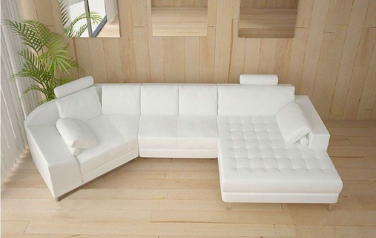 BAYONNE (A116) CORNER LOUNGE - 100% LEATHER / LEATHERETTE COMBINATION - ASSORTED COLOURS
