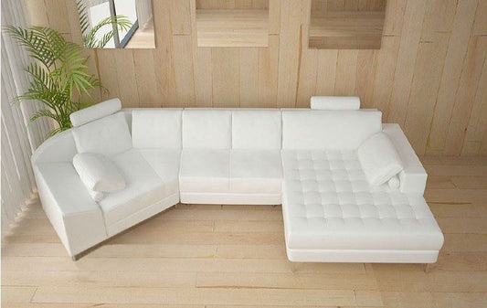 BAYONNE (A116) CORNER LOUNGE - 100% LEATHER / LEATHERETTE COMBINATION - ASSORTED COLOURS