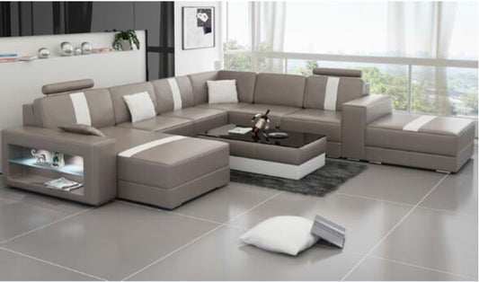 SMITZ  (K5010) CORNER  LOUNGE SUITE +  COFFEE TABLE - CHOICE OF LEATHER AND ASSORTED COLOURS AVAILABLE