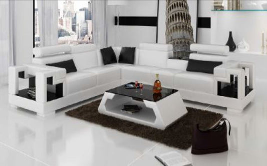 HALTONI (K5001B) CORNER  LOUNGE SUITE +  COFFEE TABLE - CHOICE OF LEATHER AND ASSORTED COLOURS AVAILABLE