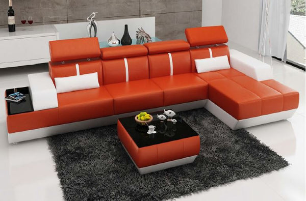 MARSAS  (K5015B) CHAISE  LOUNGE  +  COFFEE TABLE - CHOICE OF LEATHER AND ASSORTED COLOURS AVAILABLE