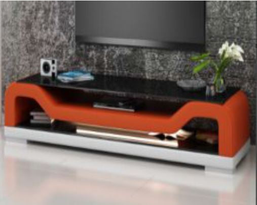 BIOT (TS1004) TV STAND   - FULL PVC + 1 TEMPERED GLASS + LIGHT - 1950(W)