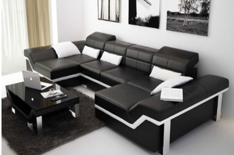 BEAZ (K5007C) DOUBLE CHAISE  SUITE +  COFFEE TABLE - CHOICE OF LEATHER AND ASSORTED COLOURS AVAILABLE
