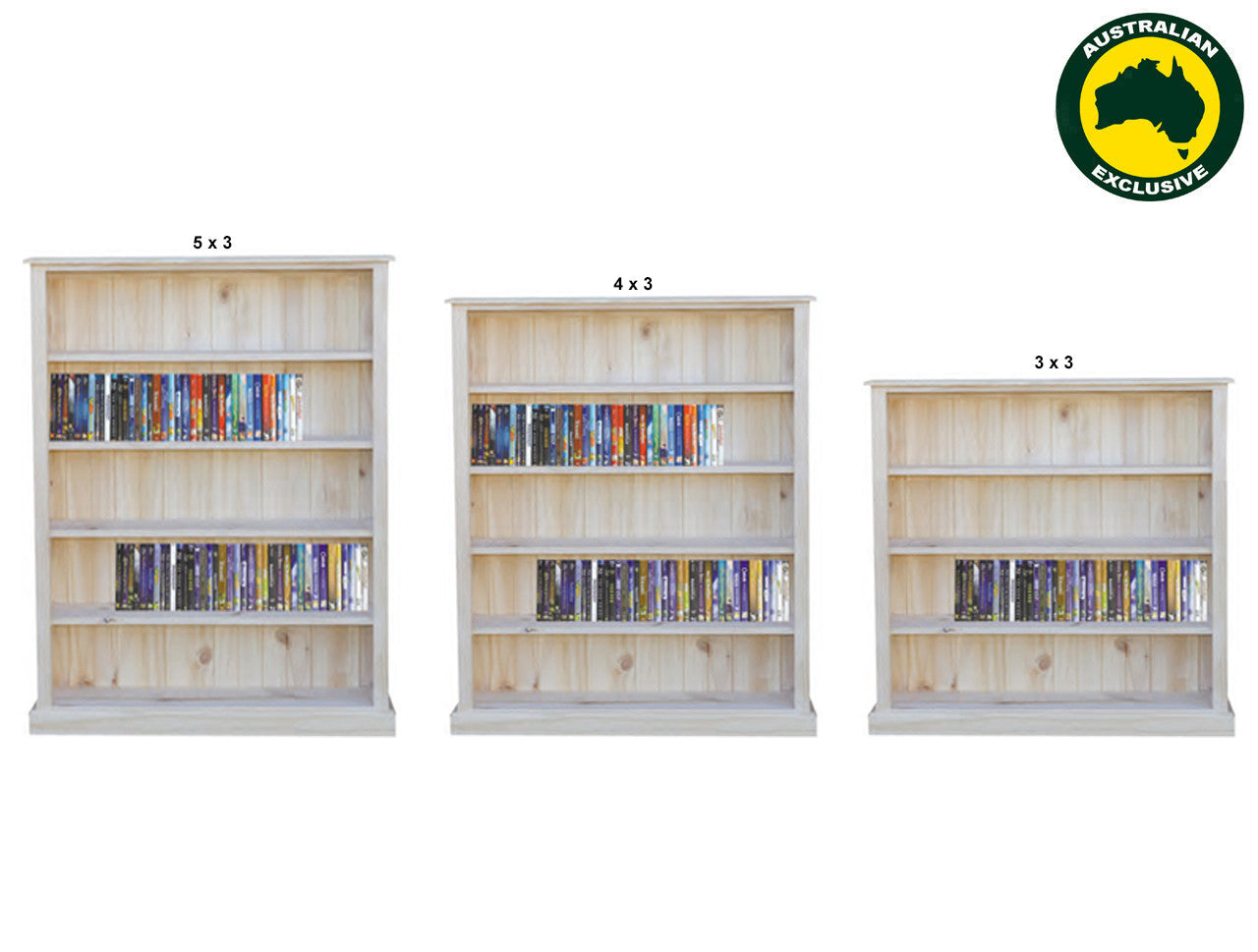 Vedas (AUSSIE MADE) Lowline Dvd Or Cd Cabinet Collection - Assorted Stained Colours