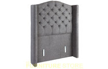 KING WANDA LINEN FABRIC UPHOLSTERED BED HEAD ONLY - ASSORTED COLOUR