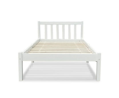 SINGLE CARTER TIMBER BED - WHITE