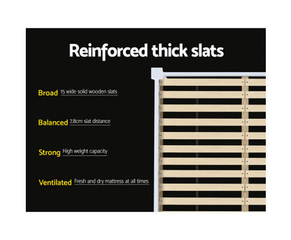 QUEEN LAWRENCE TIMBER BED FRAME - WHITE