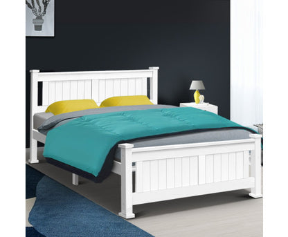 QUEEN LAWRENCE TIMBER BED FRAME - WHITE