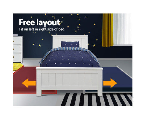 SINGLE QUINNIE BED WITH PULL OUT SINGLE TRUNDLE - WHITE