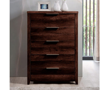 MORRIGAN 5 DRAWER TALLBOY - WENGE