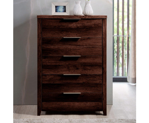 MORRIGAN 5 DRAWER TALLBOY - WENGE