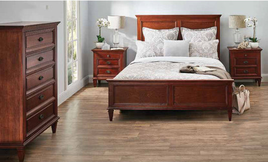 KING FORT PAYNE 4 PIECE (TALLBOY) BEDROOM SUITE - WARM OAK