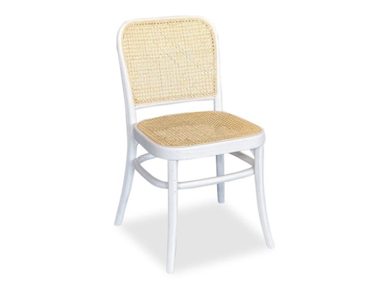 Paris Woven Cane Dining Chair - Matt White