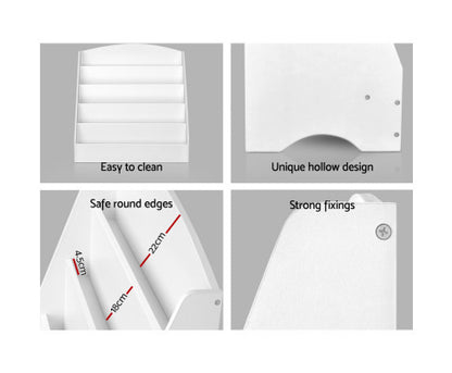 KIANNA 5 TIERS KIDS BOOKSHELF - WHITE