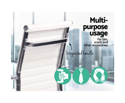 VEGAS LEATHERETTE HIGH BACK EXECUTIVE OFFICE CHAIR - WHITE